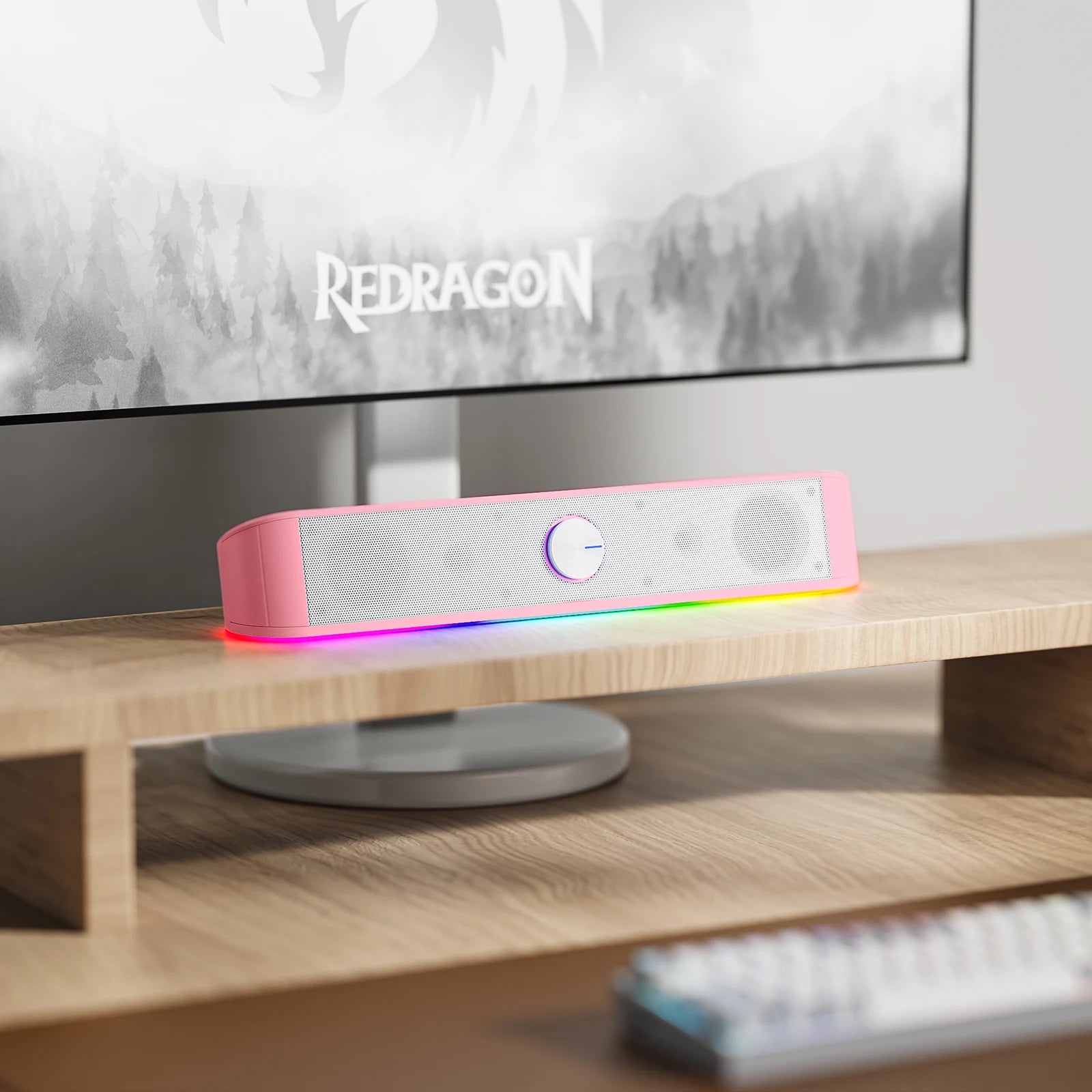 GS560 RGB Desktop Soundbar, 2.0 Channel Computer Speaker with Dynamic RGB Audio